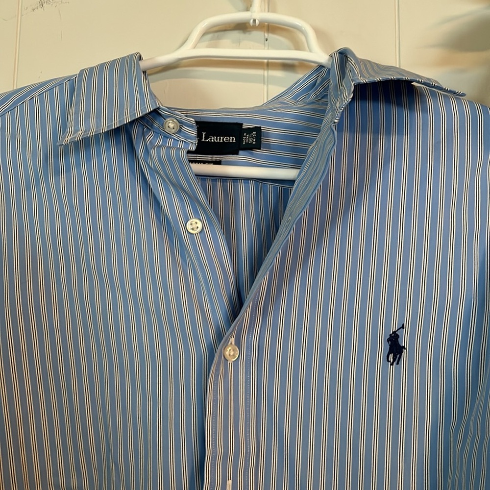 Ralph Lauren polo button down shirt. Like new. Dry cleaned and ready to wear